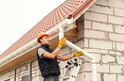 Pose et remplacement de gouttières au Doulieu